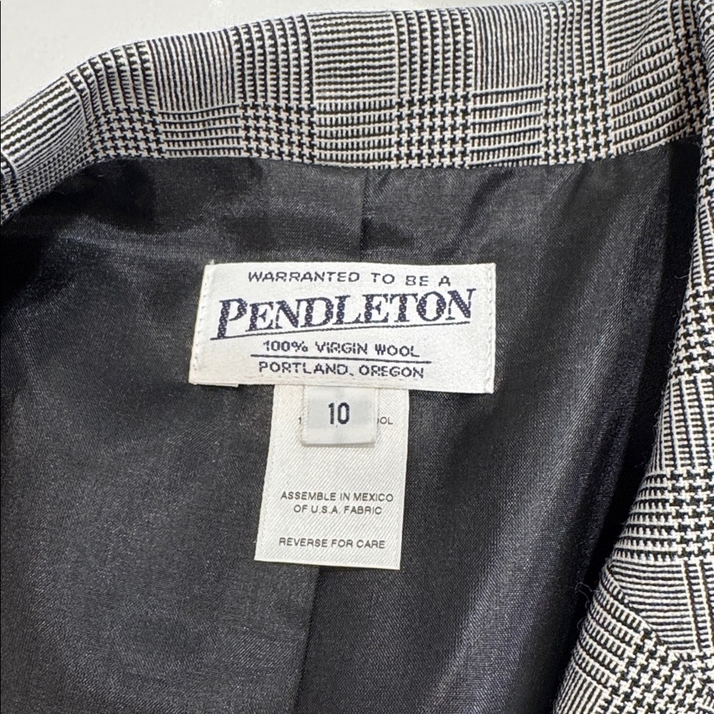 Pendleton Classic Gray Checkered Blazer Women’s S… - image 6